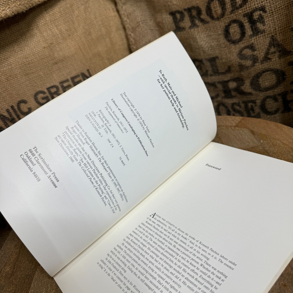 Argument of Innocence Selection Arts Kenneth Patchen Scrimshaw Press 1976 1st Ed - Picture 2 of 5